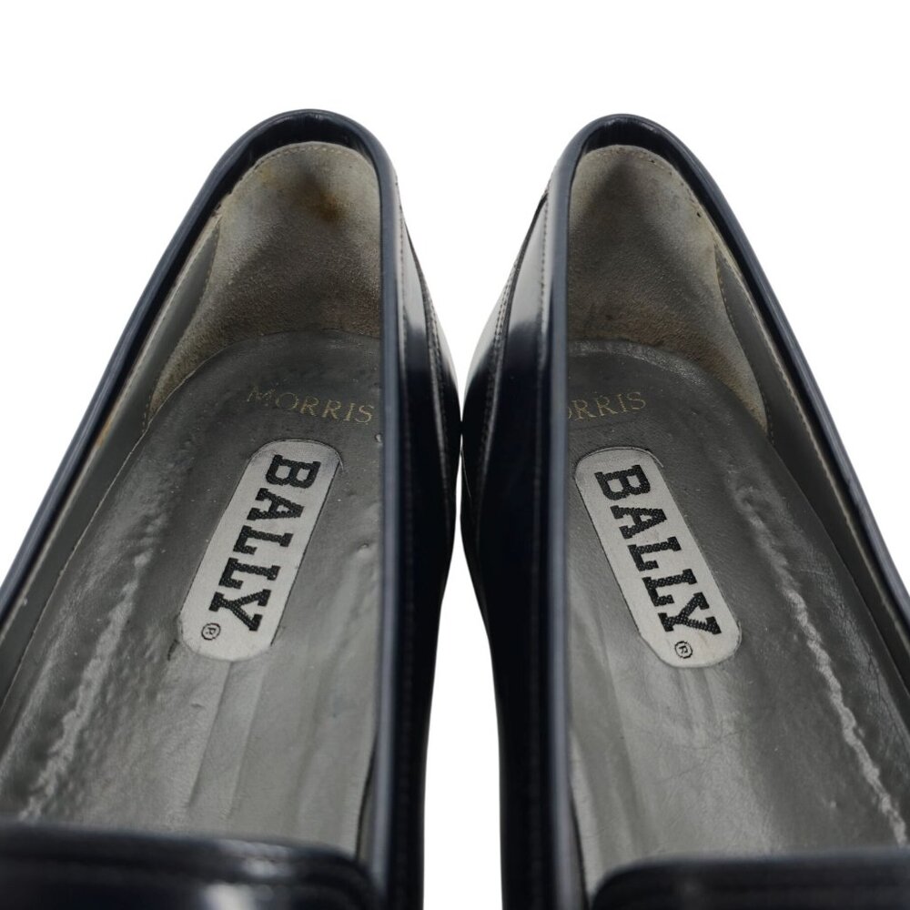 Vintage Bally Italy Navy Blue Leather Dress Shoes Mens 11.5 Penny Loafers Morris - Picture 5 of 11